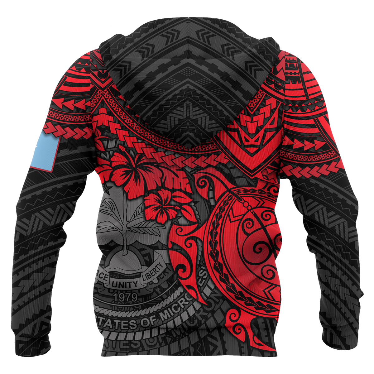 Federated States of Micronesia Hoodie (Zip up) Red Turtle - Polynesian Pride