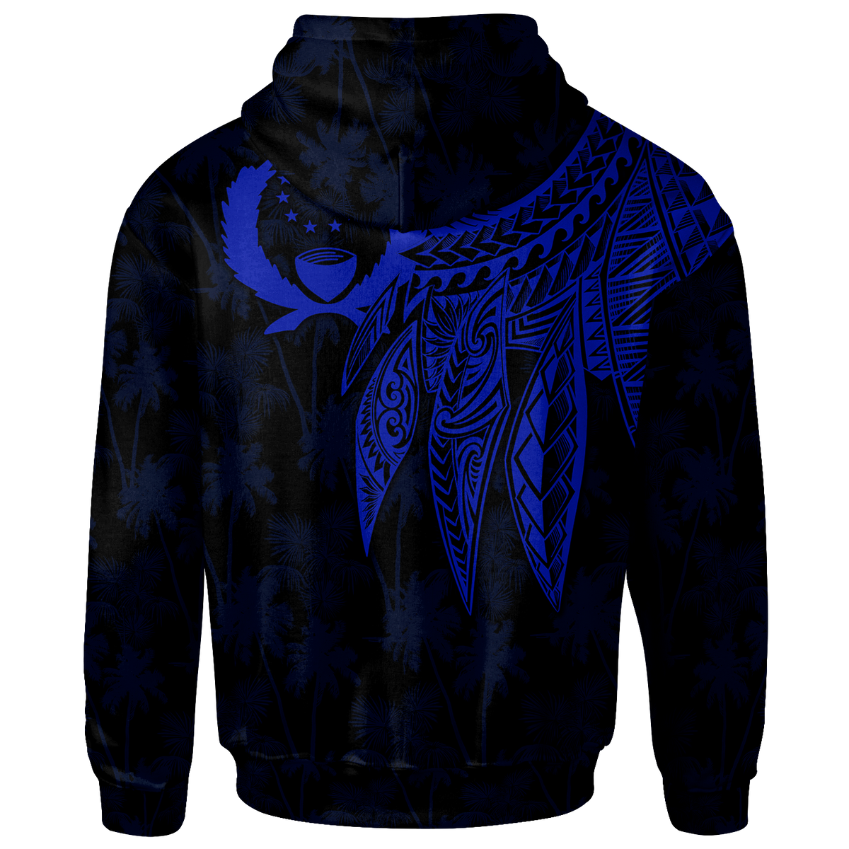 Pohnpei Hoodie Polynesian Wings (Blue) - Polynesian Pride