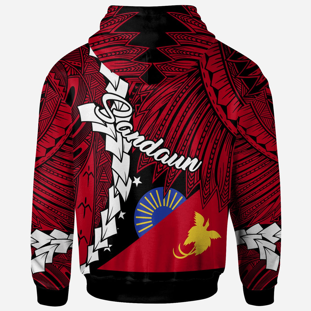 Papua New Guinea Sandaun Province Polynesian Hoodie Tribal Wave Tattoo - Polynesian Pride