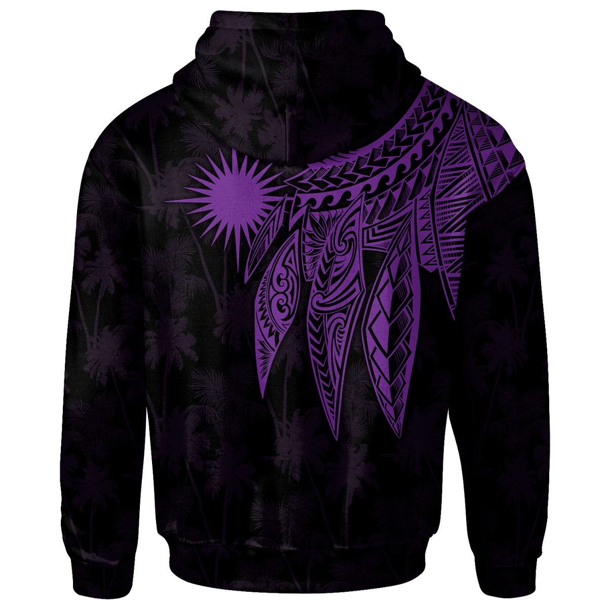 Marshall Islands Custom Zip up Hoodie Polynesian Wings (Purple) - Polynesian Pride