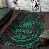 Samoa Polynesian Area Rug - Green Tribal Wave - Polynesian Pride