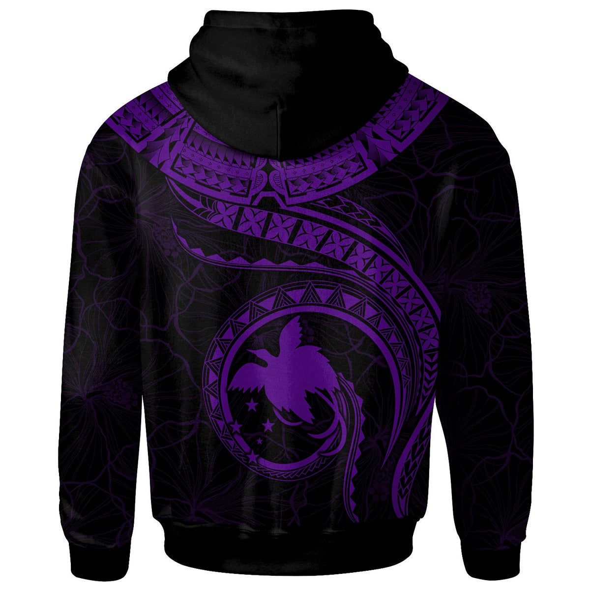 Papua New Guinea Polynesian Custom Zip up Hoodie Papua New Guinea Waves (Purple) - Polynesian Pride
