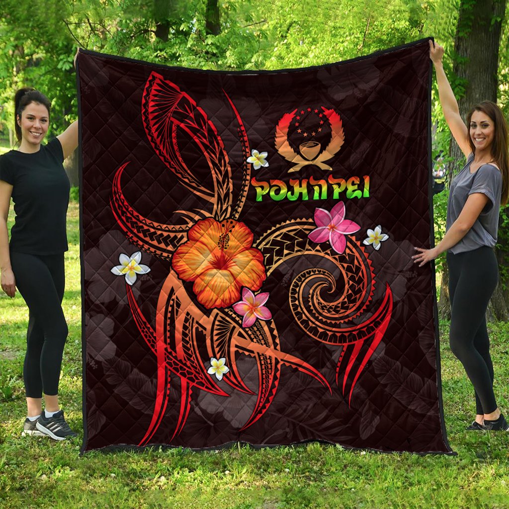 Pohnpei Polynesian Premium Quilt - Legend of Pohnpei (Red) - Polynesian Pride
