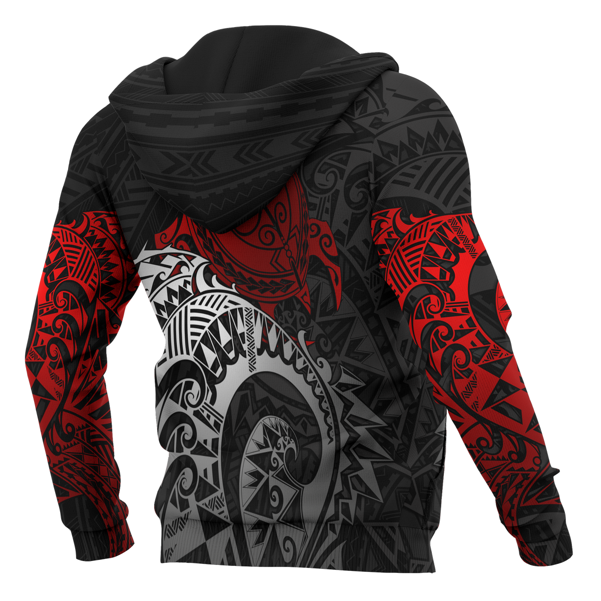 American Samoa Polynesian Hoodie (Zip up) Polynesian Turtle (Red) - Polynesian Pride