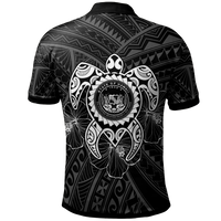 Hawaii Polynesian Polo Shirt Vintage Polynesian Turtle (White) - Polynesian Pride
