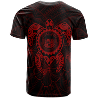 Hawaii Polynesian Custom T Shirt Vintage Polynesian Turtle (Red) - Polynesian Pride