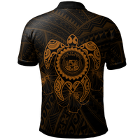 Hawaii Polynesian Custom Polo Shirt Vintage Polynesian Turtle (Golden) - Polynesian Pride