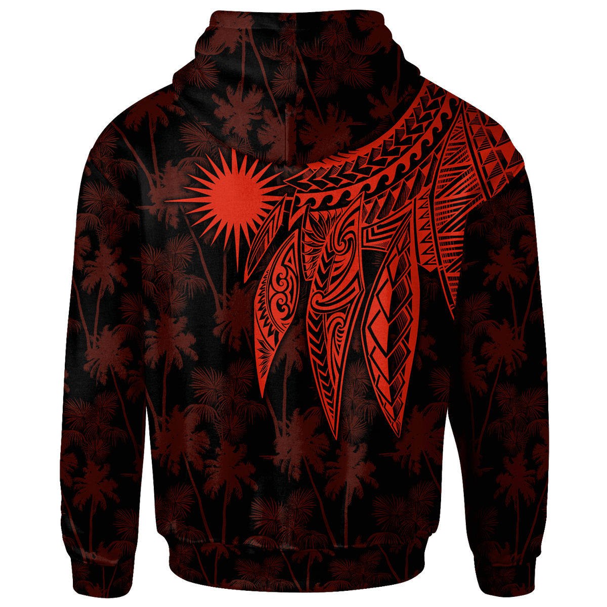 Marshall Islands Hoodie Polynesian Wings (Red) - Polynesian Pride