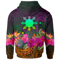 The Philippines Zip up Hoodie Summer Hibiscus - Polynesian Pride
