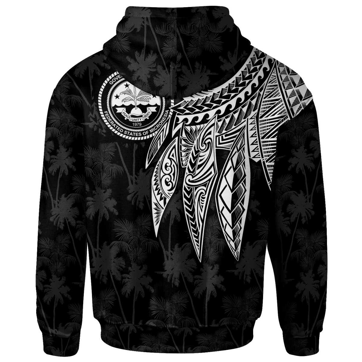 Federated States of Micronesia Custom Hoodie Polynesian Wings (White) - Polynesian Pride