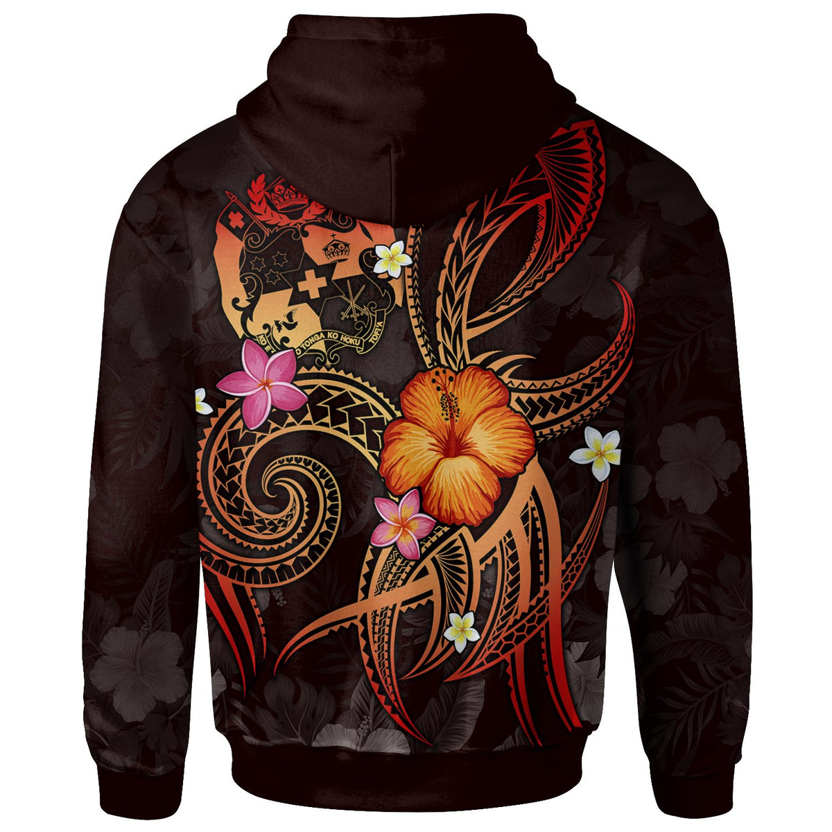 Tonga Polynesian Zip up Hoodie Legend of Tonga (Red) - Polynesian Pride