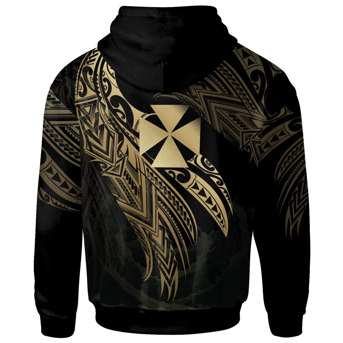 Wallis and Futuna Polynesian Zip Hoodie Legend Gold Version - Polynesian Pride