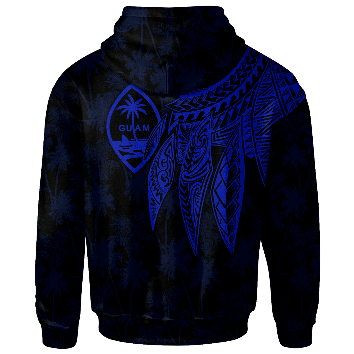 Guam Custom Hoodie Polynesian Wings (Blue) - Polynesian Pride