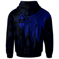 Guam Custom Hoodie Polynesian Wings (Blue) - Polynesian Pride