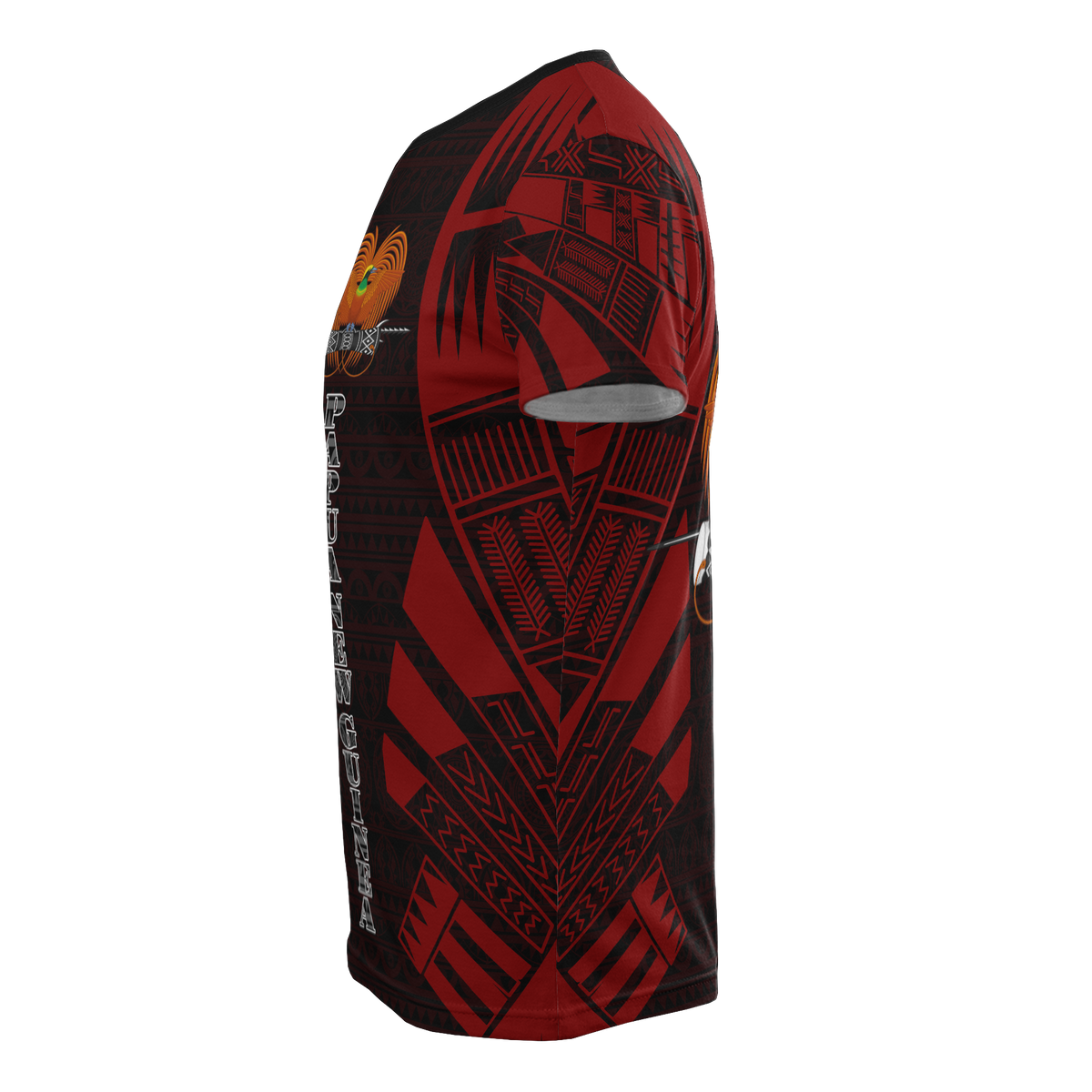 Papua New Guinea T Shirt Papua New Guinea Coat Of Arms Polynesian Tattoo Red Style - Polynesian Pride