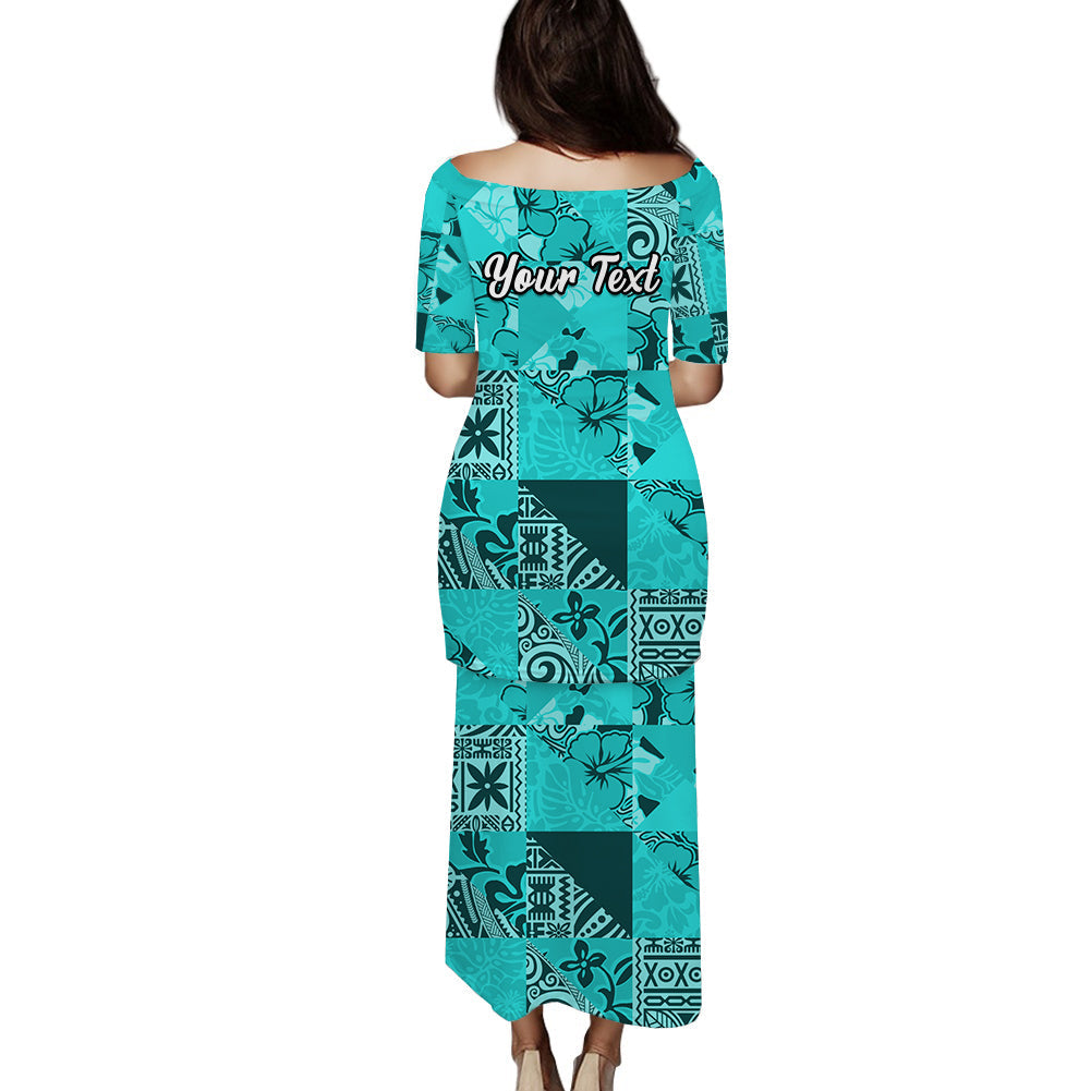 Fiji Puletasi Dress Vintage Hibiscus Fabric Pattern Ver.01 LT14 - Polynesian Pride