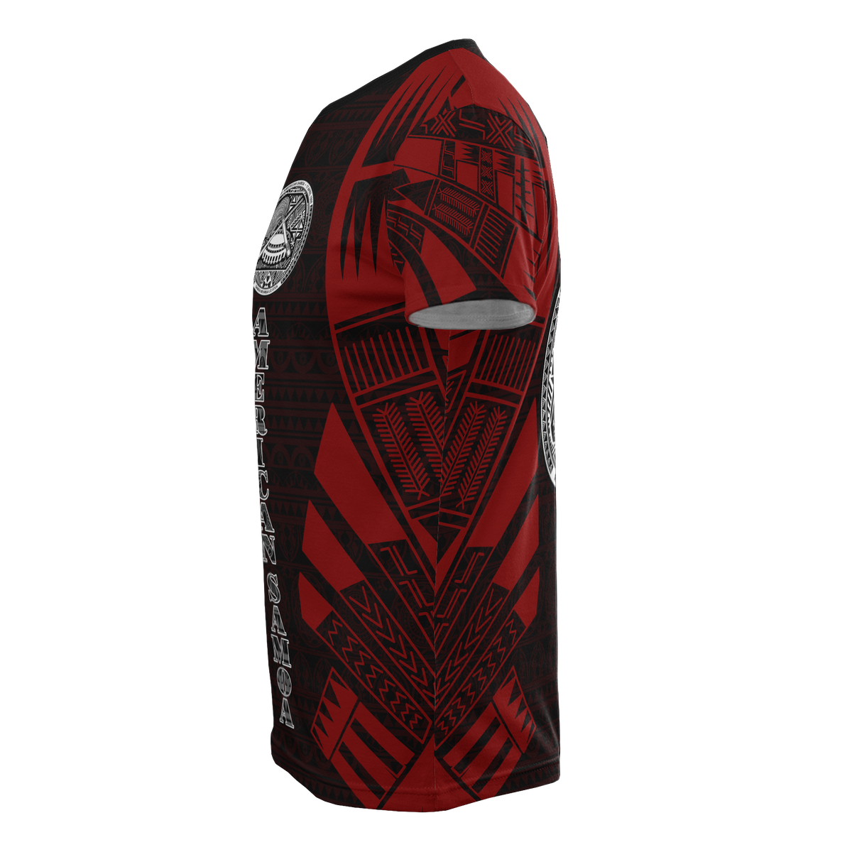 American Samoa T Shirt American Samoan Seal Polynesian Tattoo Red Style - Polynesian Pride