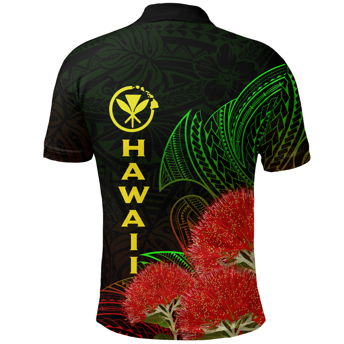 Custom Hawaii Polynesian Polo Shirt Ohia Lehua LT12 - Polynesian Pride