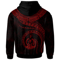 Vanuatu Polynesian Zip up Hoodie Vanuatu Waves (Red) - Polynesian Pride