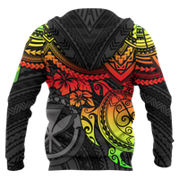 Polynesian Hawaii Hoodie (Zip up) Reggae Turtle - Polynesian Pride