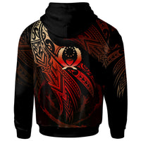 Pohnpei Polynesian Zip Hoodie Legend Red Version - Polynesian Pride