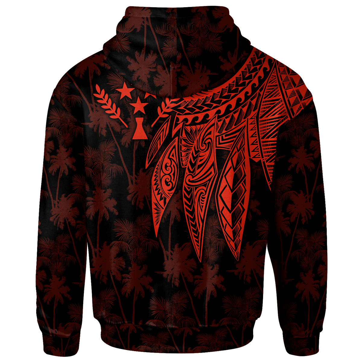 Kosrae Hoodie Polynesian Wings (Red) - Polynesian Pride