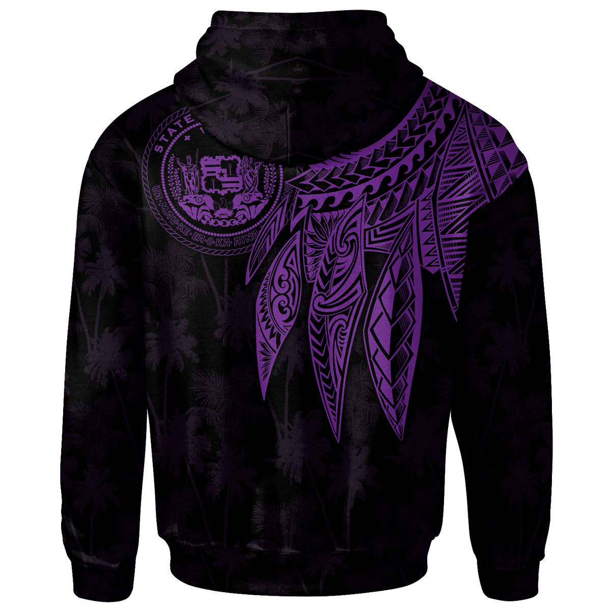 Polynesian Hawaii Hoodie Polynesian Wings (Purple) - Polynesian Pride