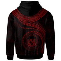 Polynesian Hawaii Custom Hoodie Hawaiian Waves (Red) - Polynesian Pride