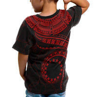 Cook Islands Polynesian T Shirt Cook Islands Waves (Red) - Polynesian Pride