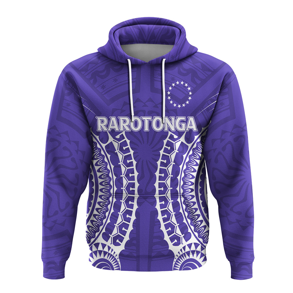 Custom Cook Islands Rarotonga Hoodie Purple Tribal Pattern LT12 - Polynesian Pride
