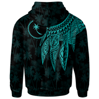 Chuuk Zip up Hoodie Polynesian Wings (Turquoise) - Polynesian Pride