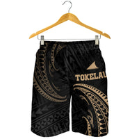 Tokelau Polynesian Men's Short - Gold Tribal Wave - Polynesian Pride