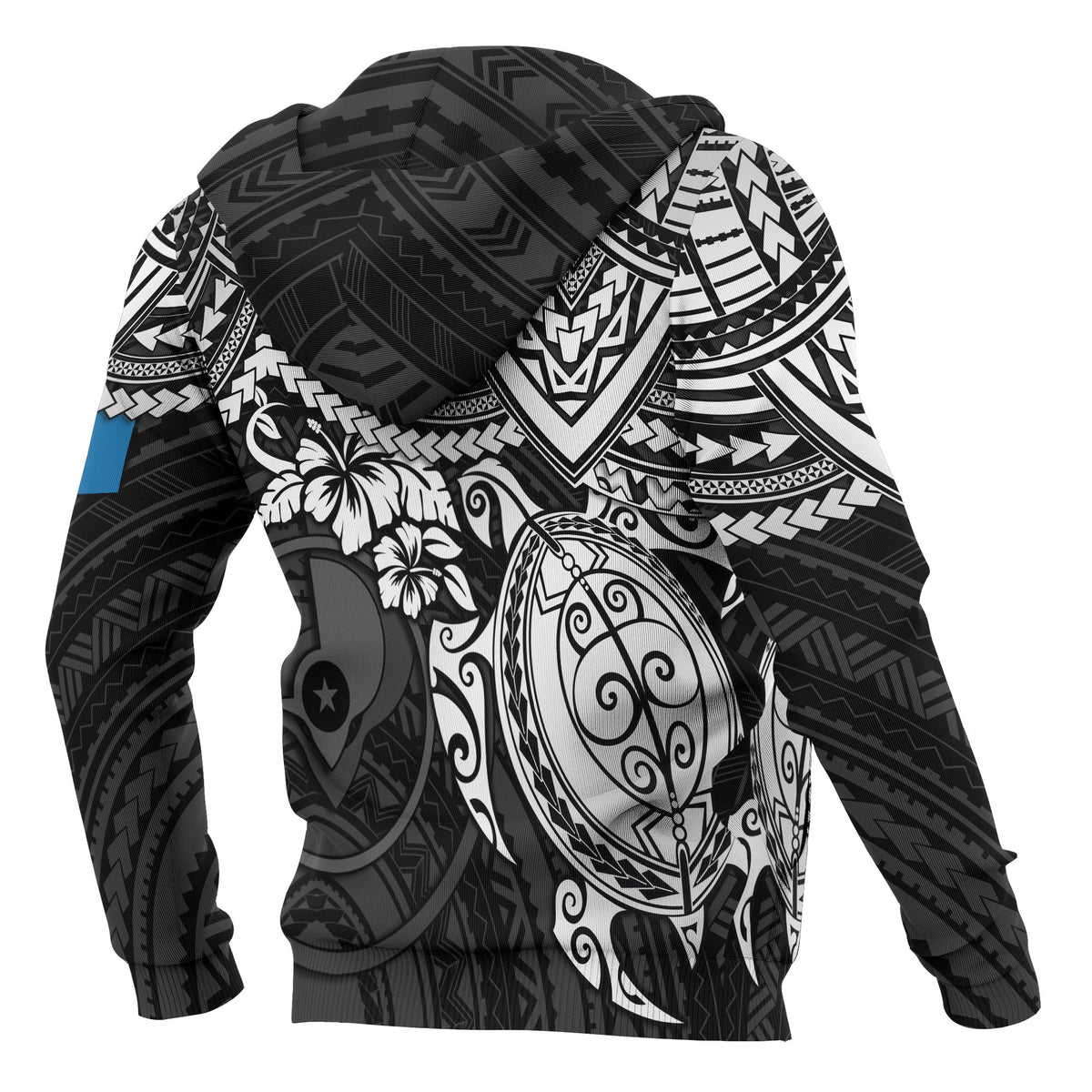 Yap Polynesian Zip up Hoodie White Turtle - Polynesian Pride