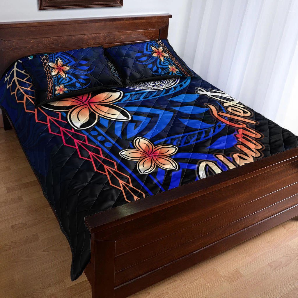 American Samoa Custom Personalised Quilt Bed Set - Vintage Tribal Moutain - Polynesian Pride