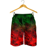 Polynesian Men's Shorts - Red Hibiscus Patterns - Polynesian Pride