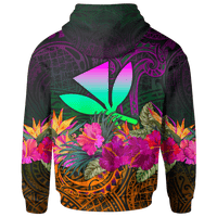 Polynesian Hawaii Kanaka Maoli Zip up Hoodie Summer Hibiscus - Polynesian Pride