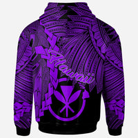 Polynesian Hawaii Hoodie Tribal Wave Tattoo Purple - Polynesian Pride