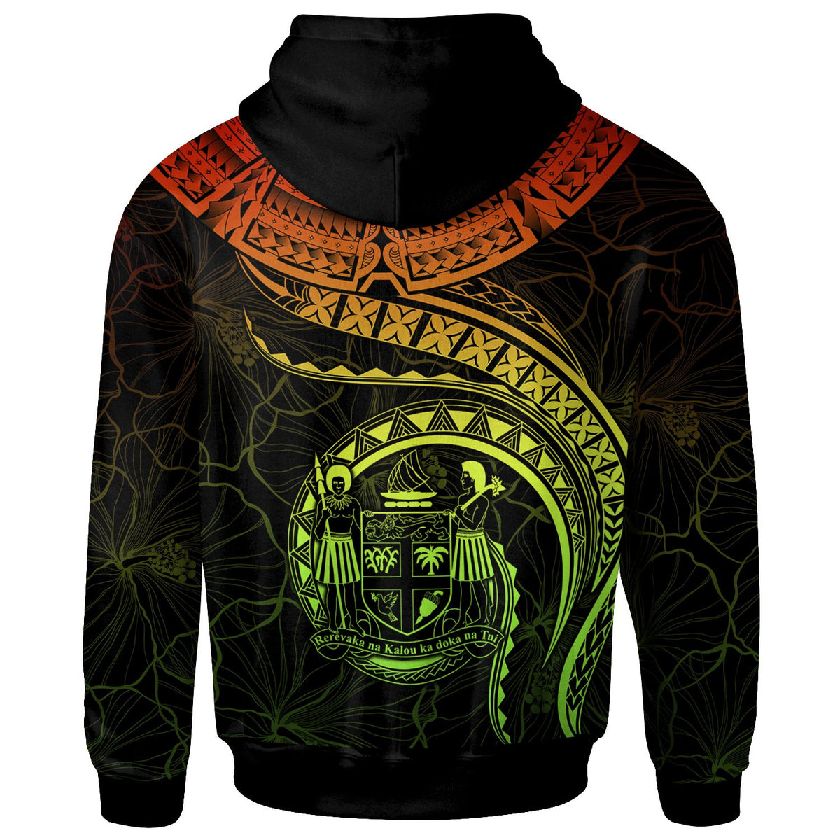 Fiji Polynesian Zip up Hoodie Fiji Waves (Reggae) - Polynesian Pride