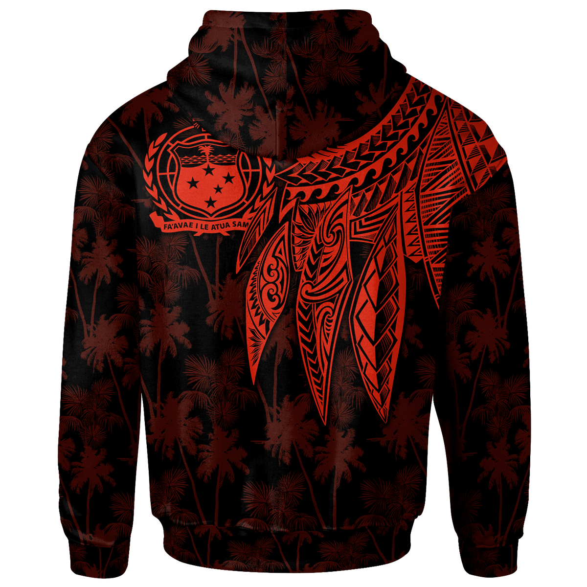 Samoa Custom Hoodie Polynesian Wings (Red) - Polynesian Pride
