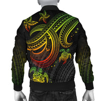 Polynesian Custom Personalised Men's Bomber Jacket - Reggae Turtle - Polynesian Pride