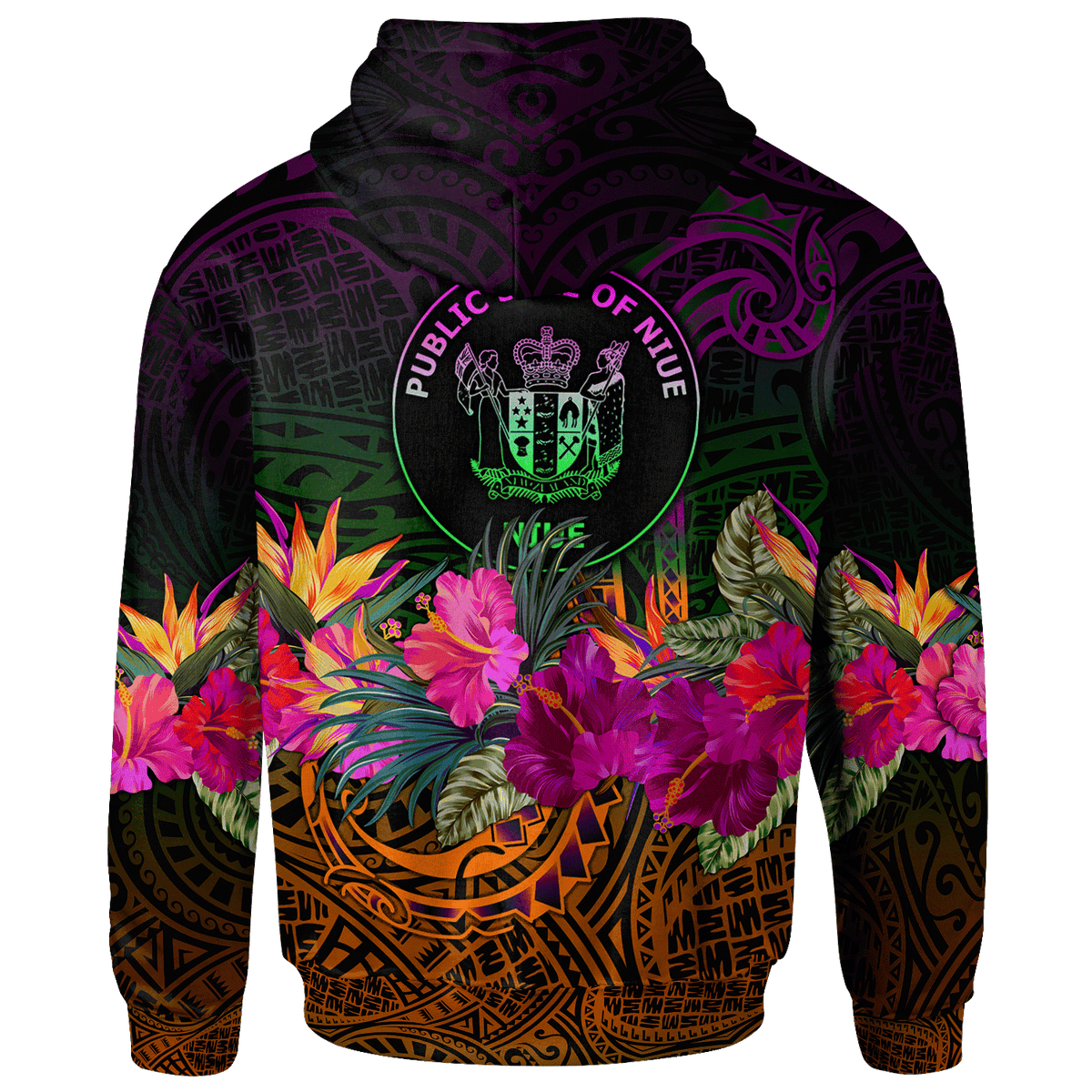 Niue Polynesian Custom Hoodie Summer Hibiscus - Polynesian Pride