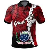 Samoa Polynesian Custom Polo Tribal Wave Tattoo Flag Color Unisex Red - Polynesian Pride