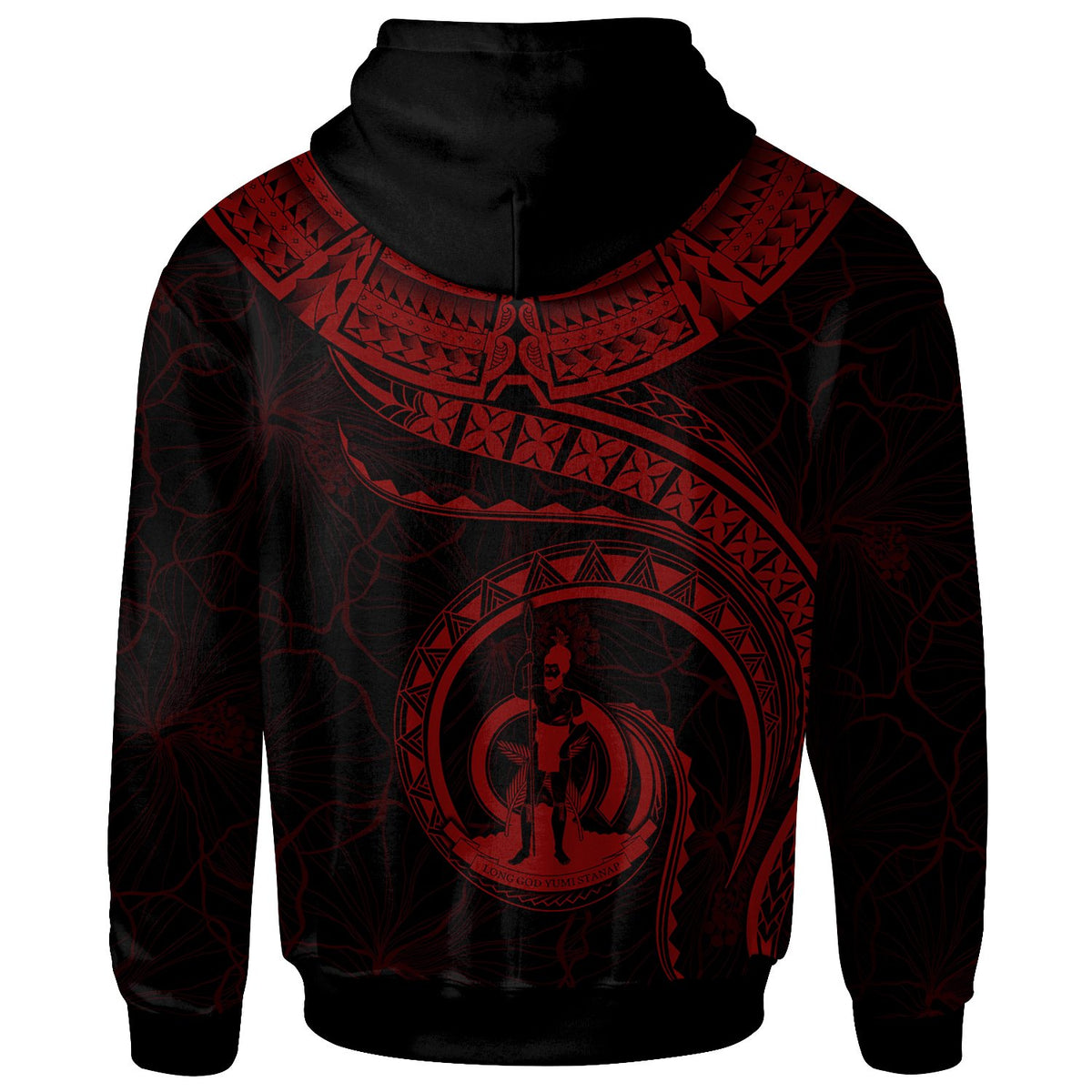 Vanuatu Polynesian Custom Zip up Hoodie Vanuatu Waves (Red) - Polynesian Pride