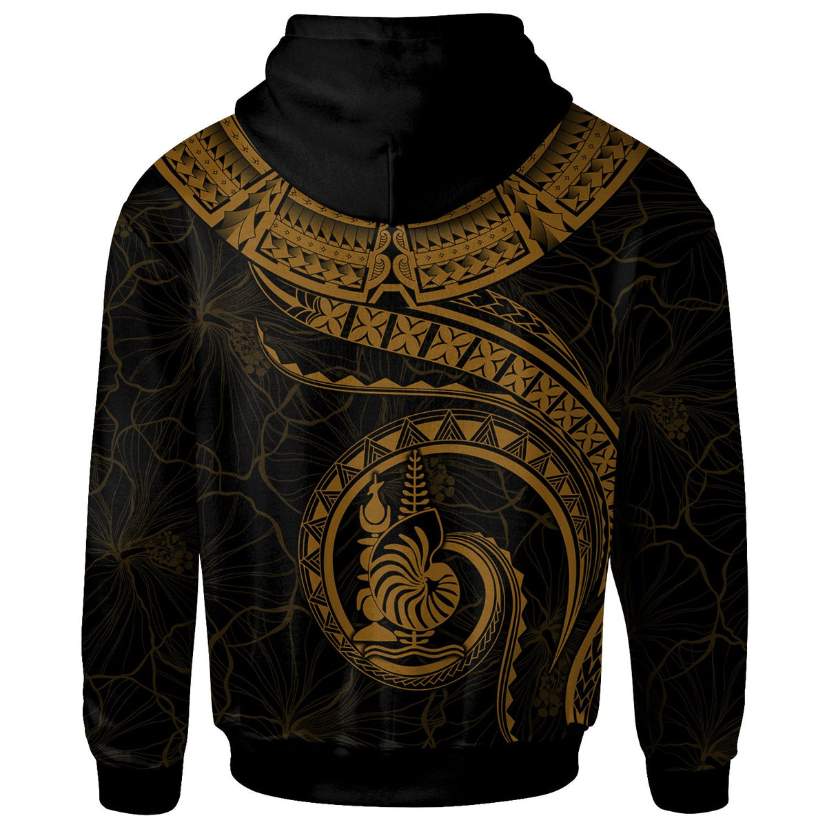 New Caledonia Polynesian Zip up Hoodie New Caledonia Waves (Golden) - Polynesian Pride