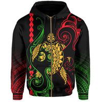 Hawaii Hoodie Turtle Sea Zip Hoodie - Polynesian Pride