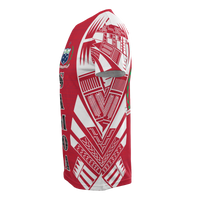 Samoa T Shirt Samoan Coat of Arms Polynesian Tattoo Red Style - Polynesian Pride