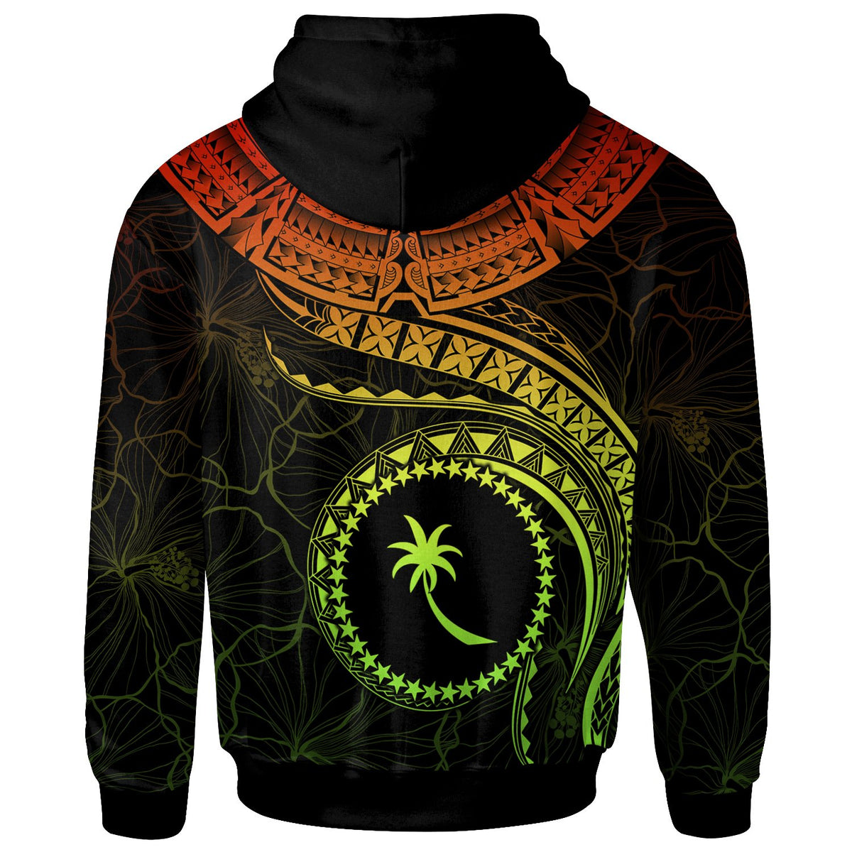 Chuuk Polynesian Zip up Hoodie Chuuk Waves (Reggae) - Polynesian Pride