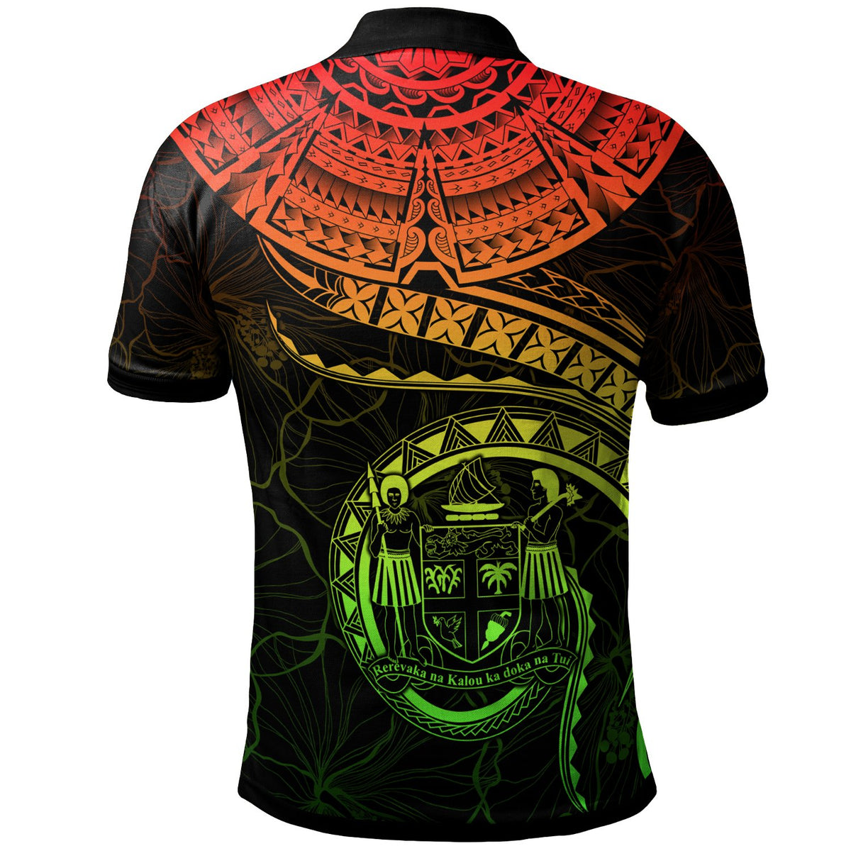Fiji Polynesian Polo Shirt Fiji Waves (Reggae) - Polynesian Pride
