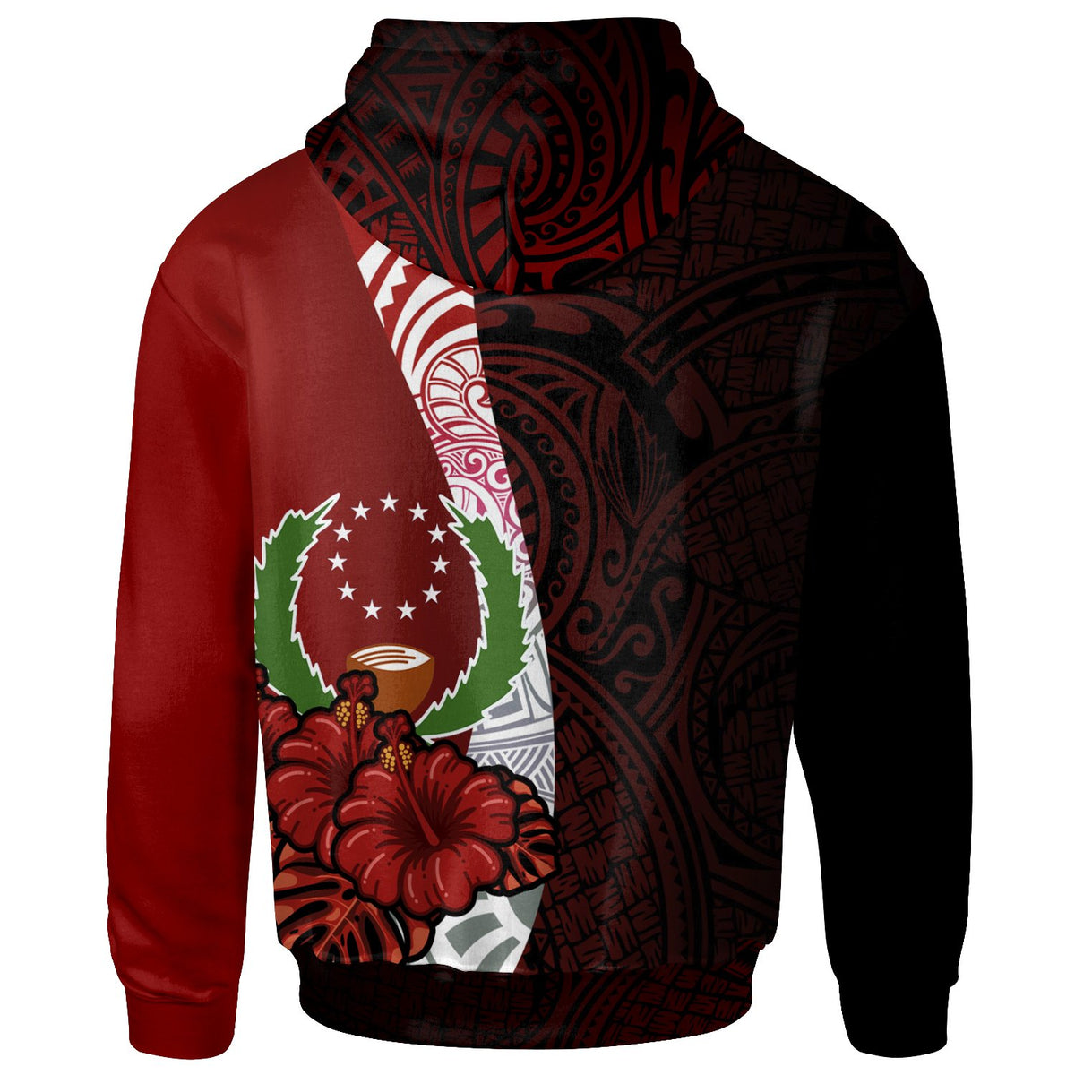 Pohnpei Micronesia Hoodie Coat of Arm With Hibiscus - Polynesian Pride