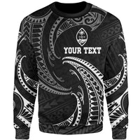 Guam Polynesian Custom Personalised Sweater - White Tribal Wave Unisex White - Polynesian Pride